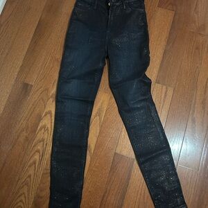 True Religion Caia - Black Sparkle High Rise Jeans